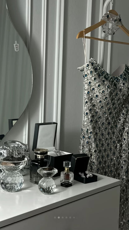 Blue Aurora Crystal Gown