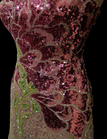 Rose Glimmer Cape Dress