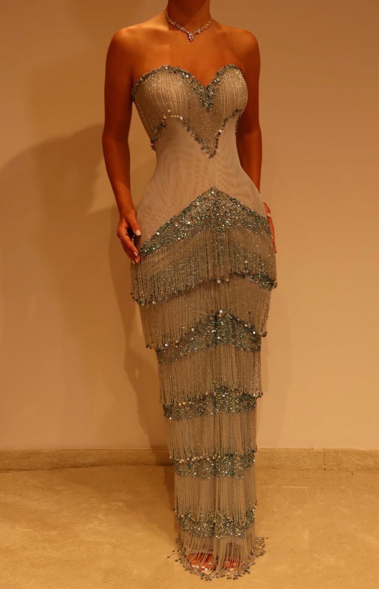 Celeste Fringe Gown