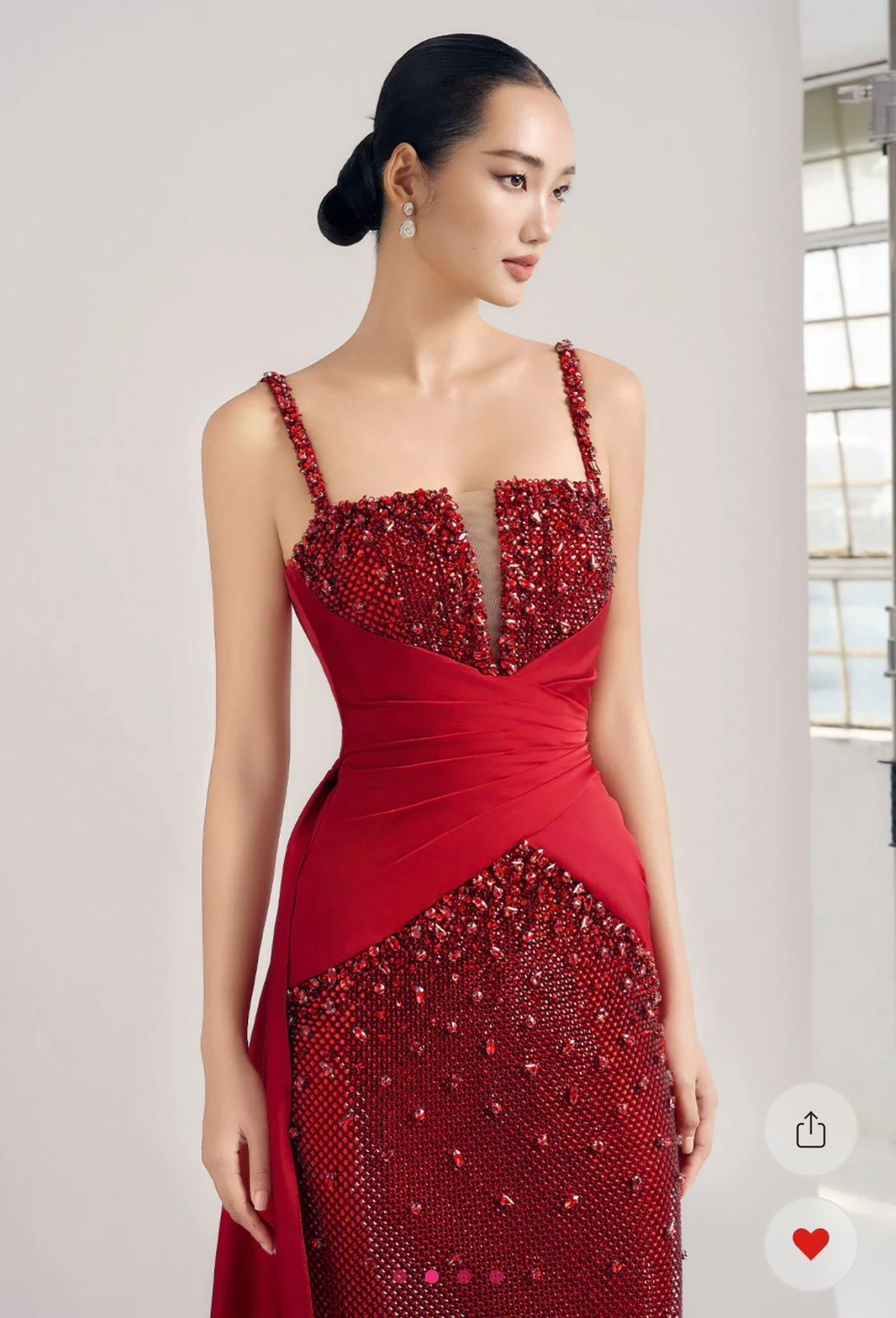 A custom-made dress designed especially for a client, with the color customized to a deep, elegant green. ✨