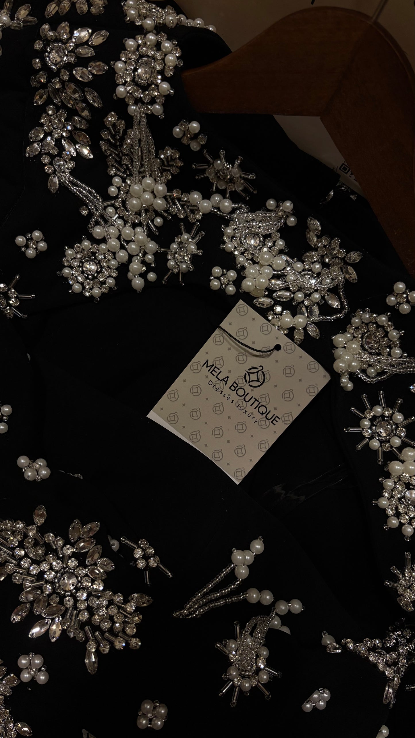 The Royal Chair Black Crystal Gown