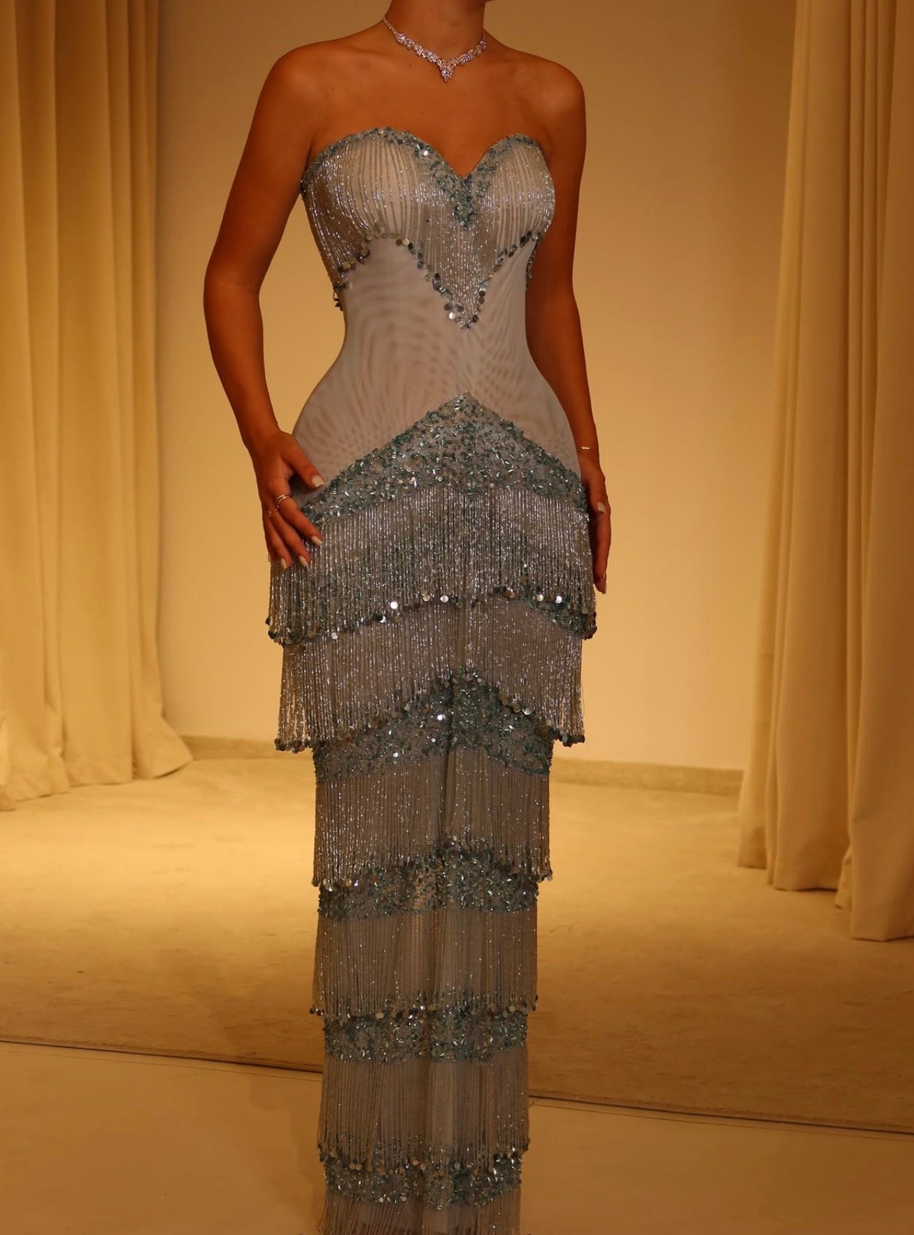 Celeste Fringe Gown