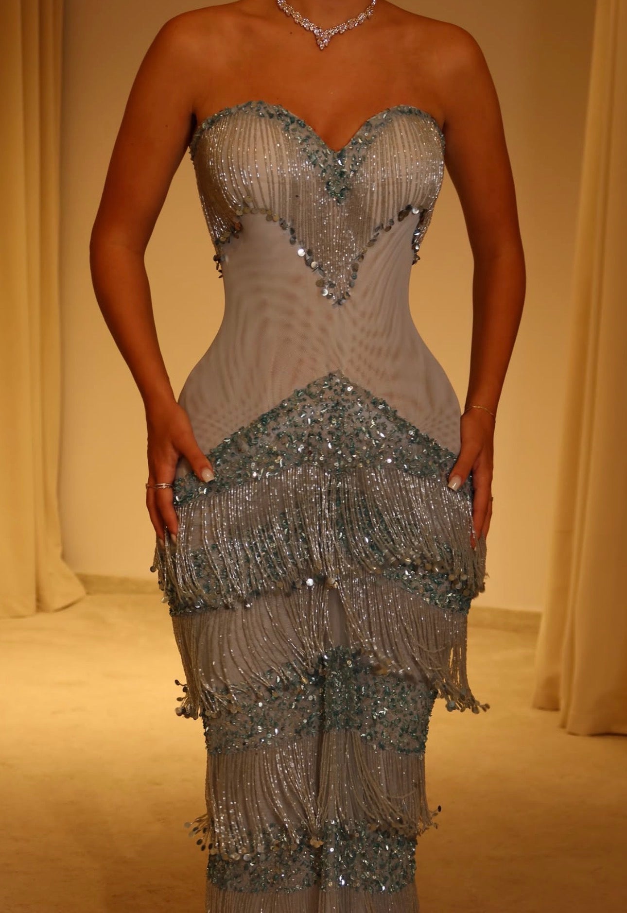 Celeste Fringe Gown