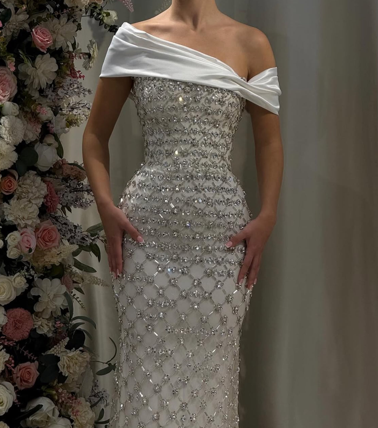 Crystal-Embellished Hand-Made Dress