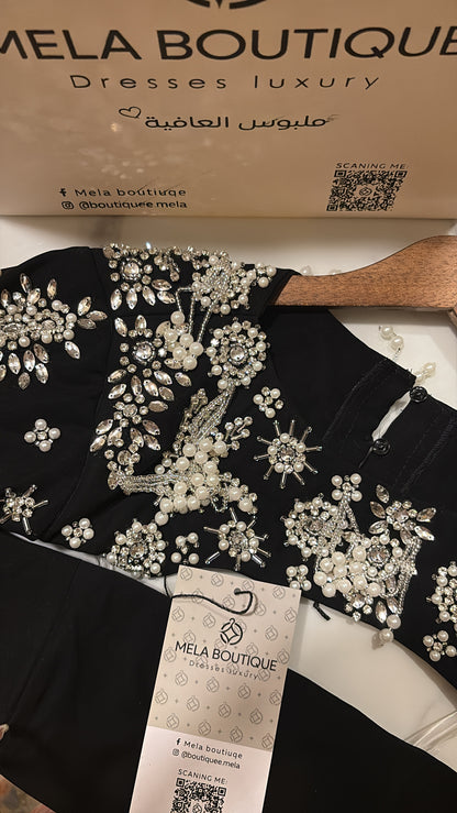 The Royal Chair Black Crystal Gown