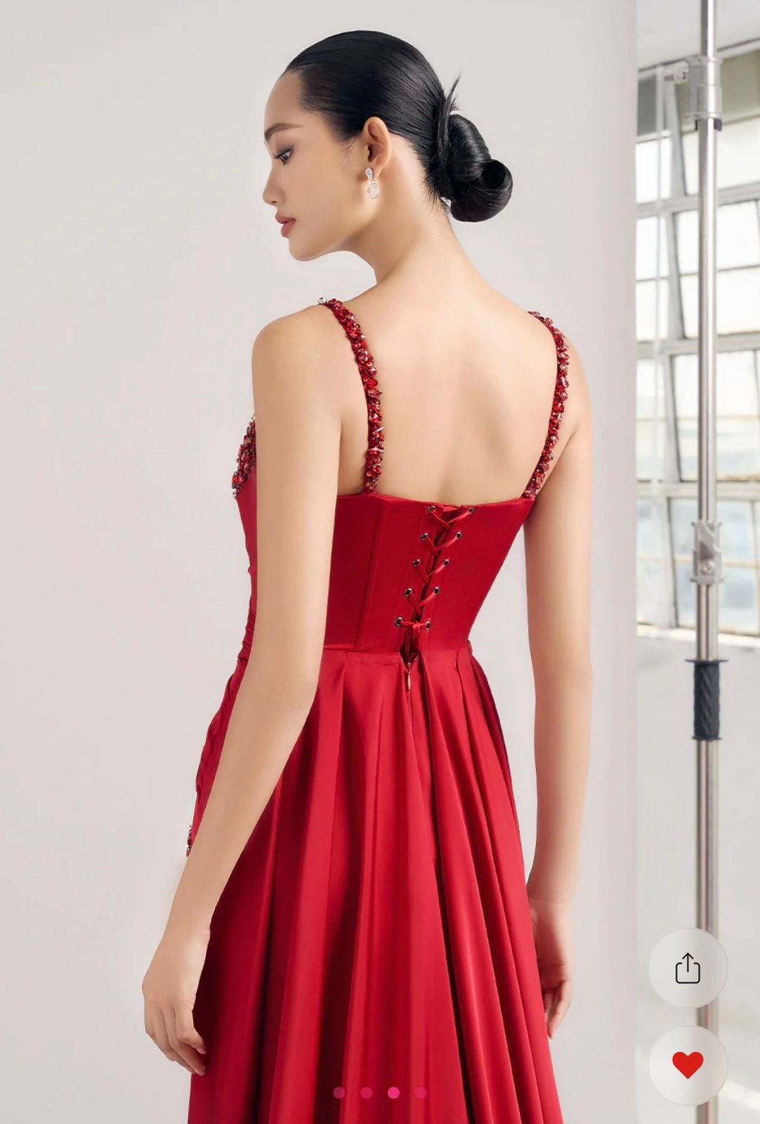 A custom-made dress designed especially for a client, with the color customized to a deep, elegant green. ✨