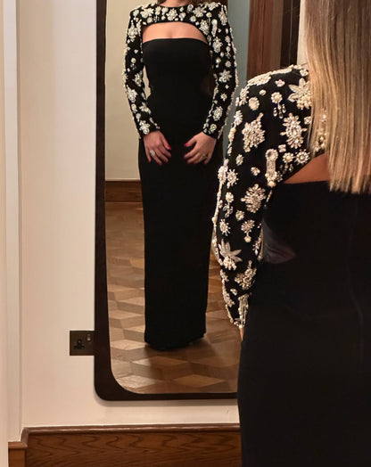 The Royal Chair Black Crystal Gown