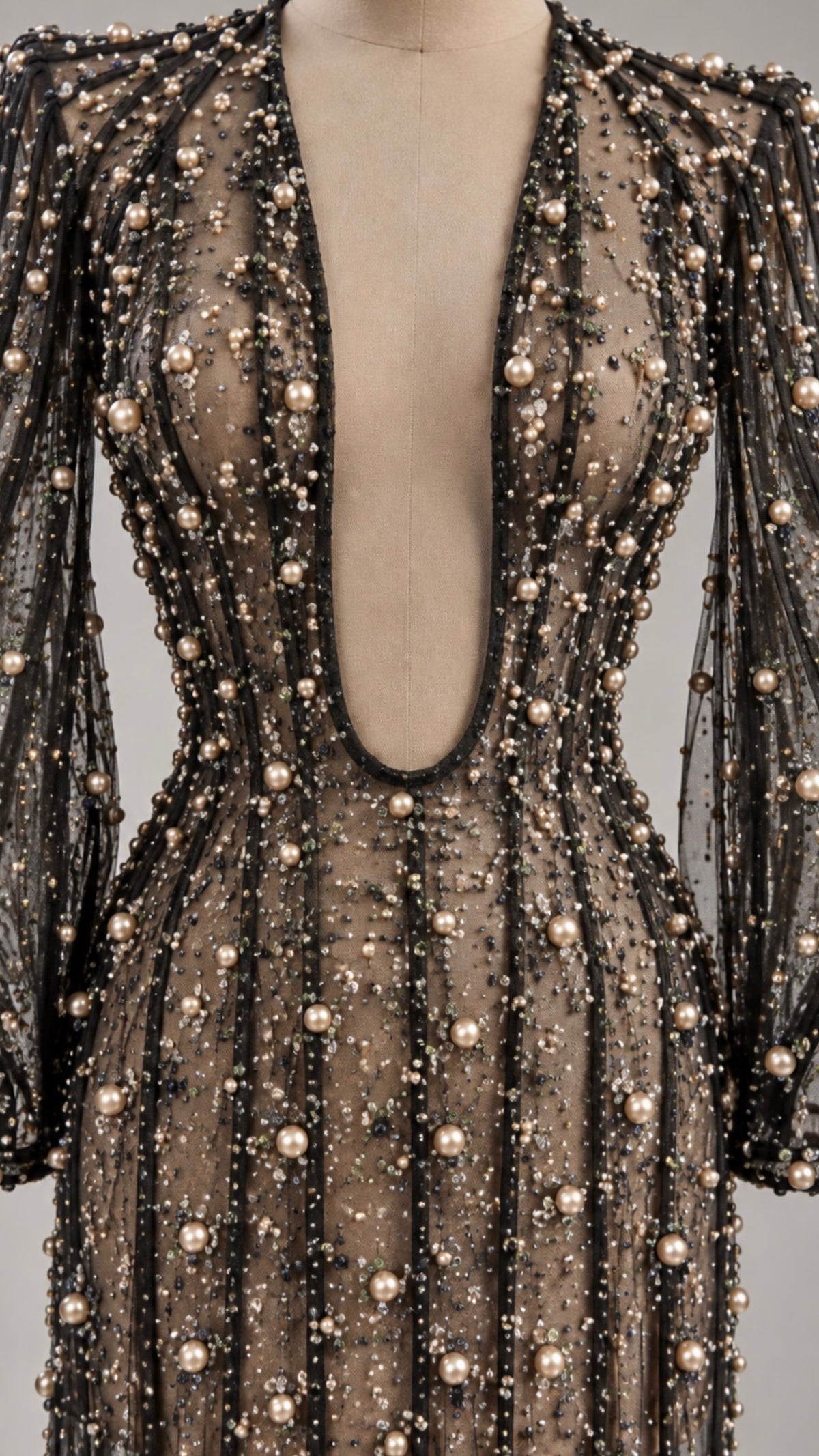 Midnight Pearl Couture Gown