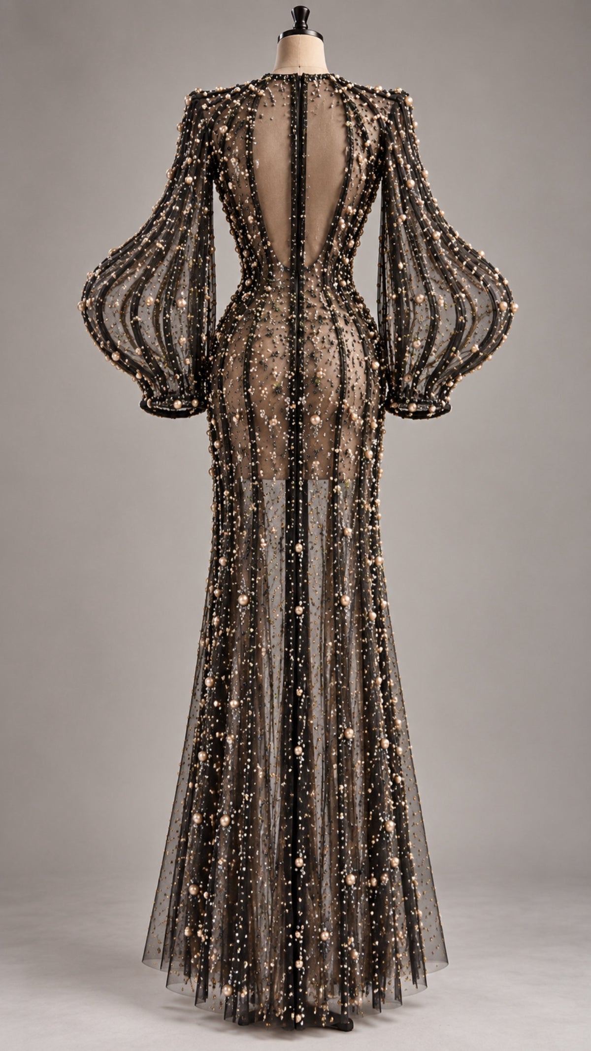 Midnight Pearl Couture Gown