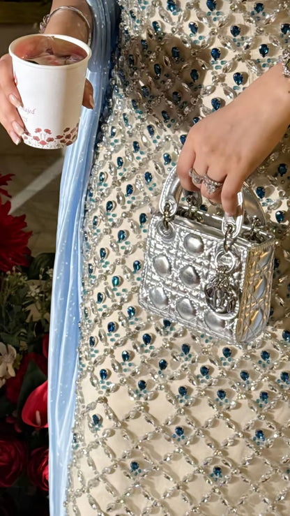 Blue Aurora Crystal Gown