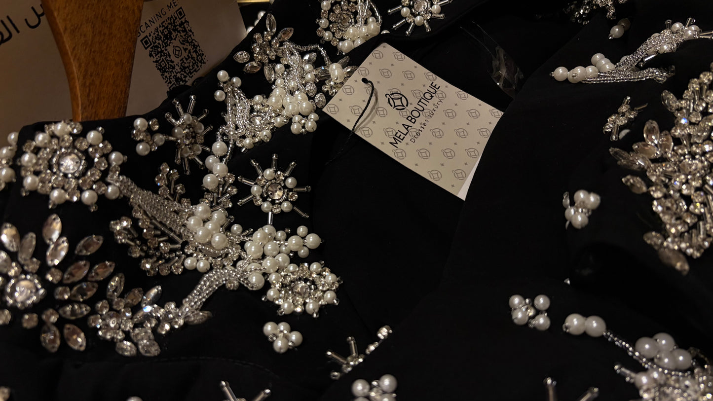 The Royal Chair Black Crystal Gown