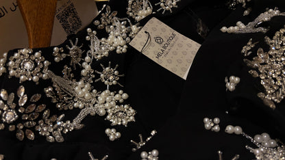 The Royal Chair Black Crystal Gown