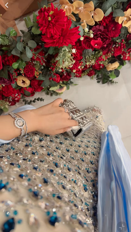 Blue Aurora Crystal Gown