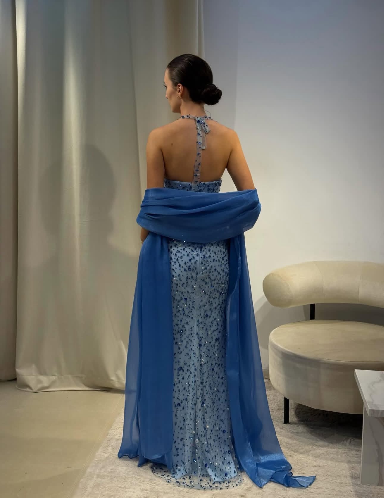 Ice-blue gown