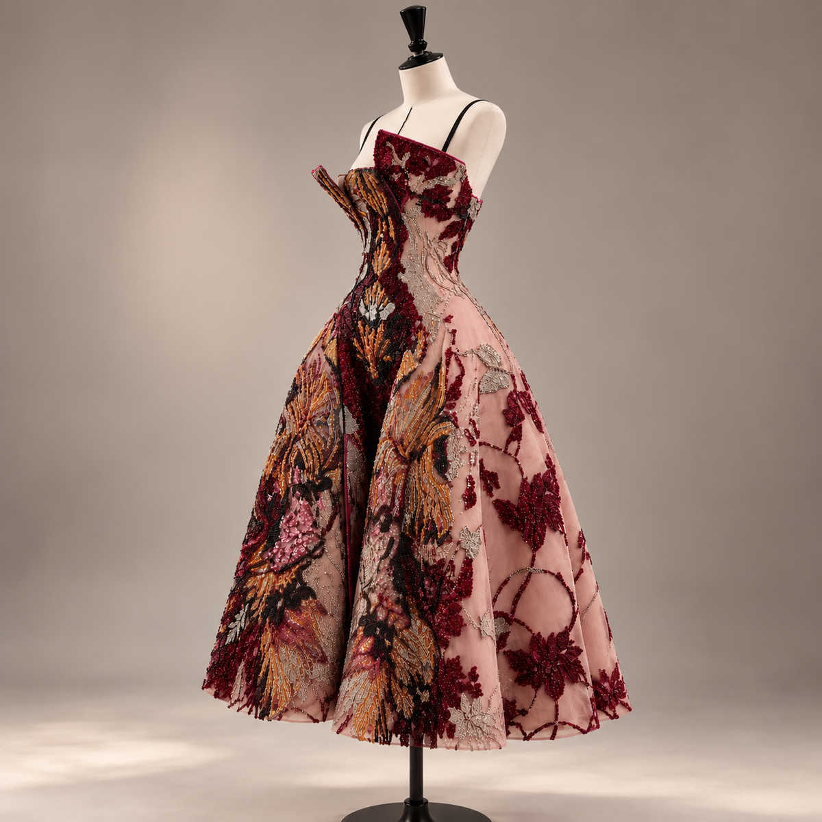 The Burgundy Botanica Gown