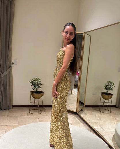 Golden radiance gown