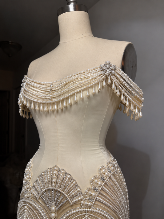 Pearl Cascade Couture Gown