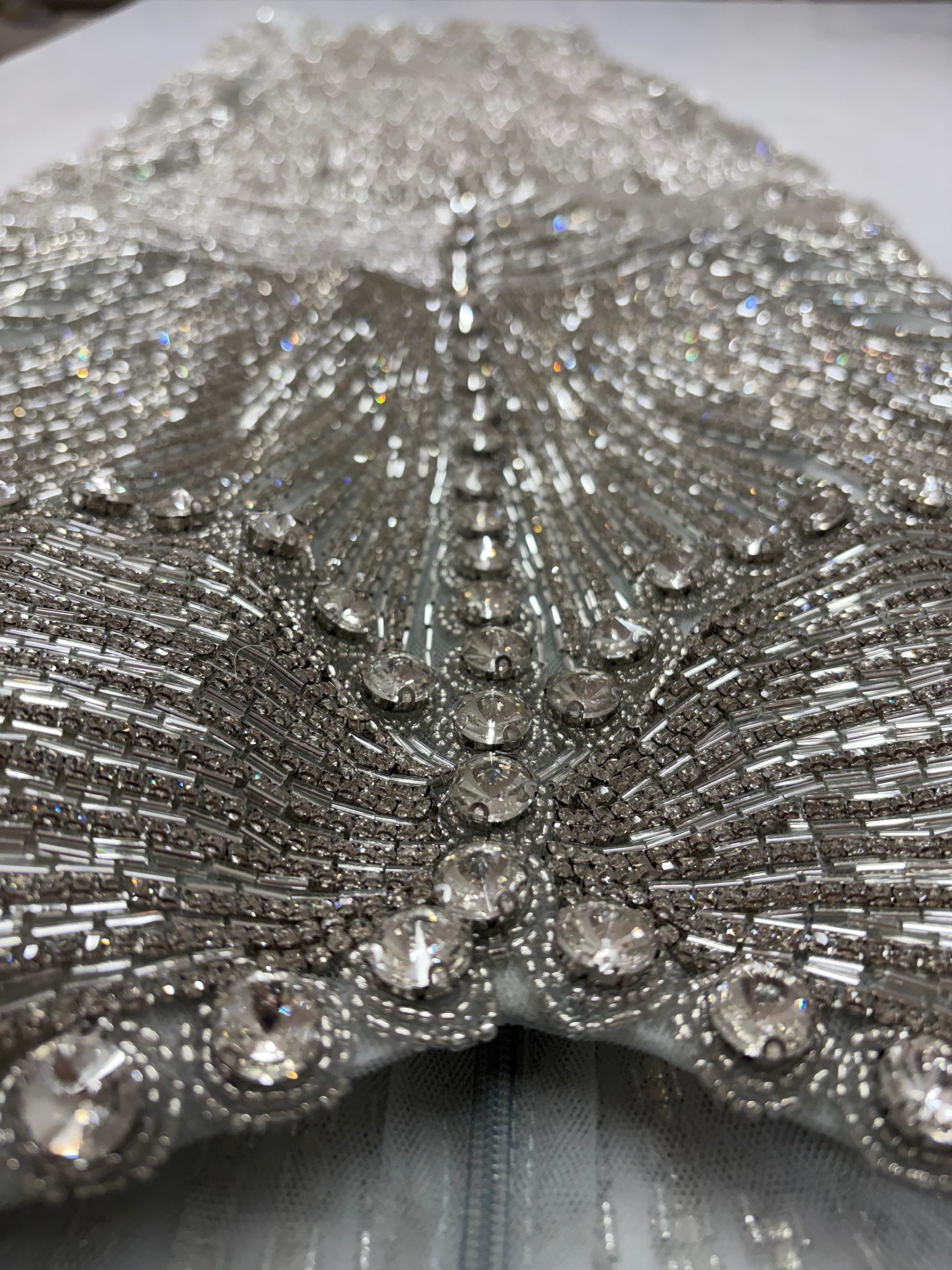 Silver Beaded Fringe Gown mela-boutiques Silver Beaded Fringe Gown mela-boutiques