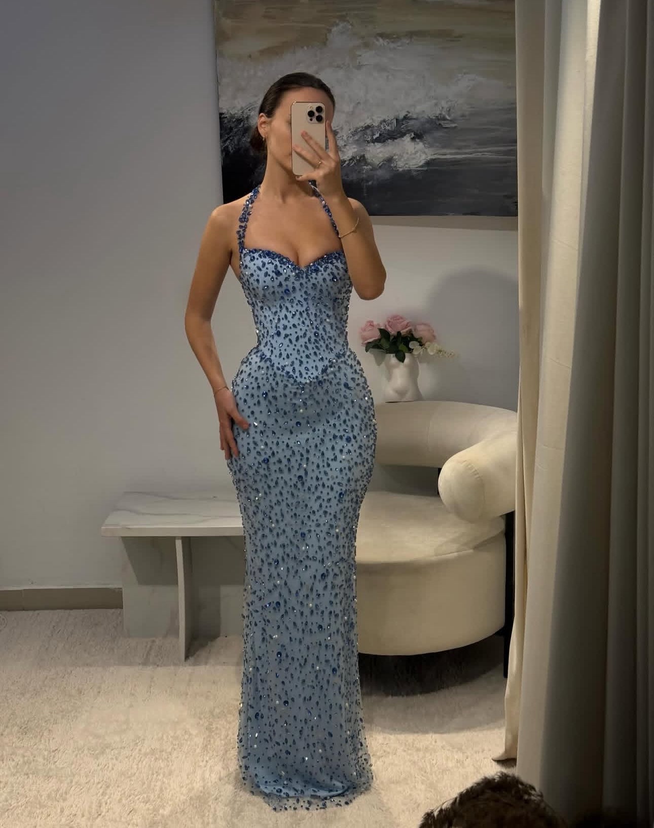 Ice-blue gown
