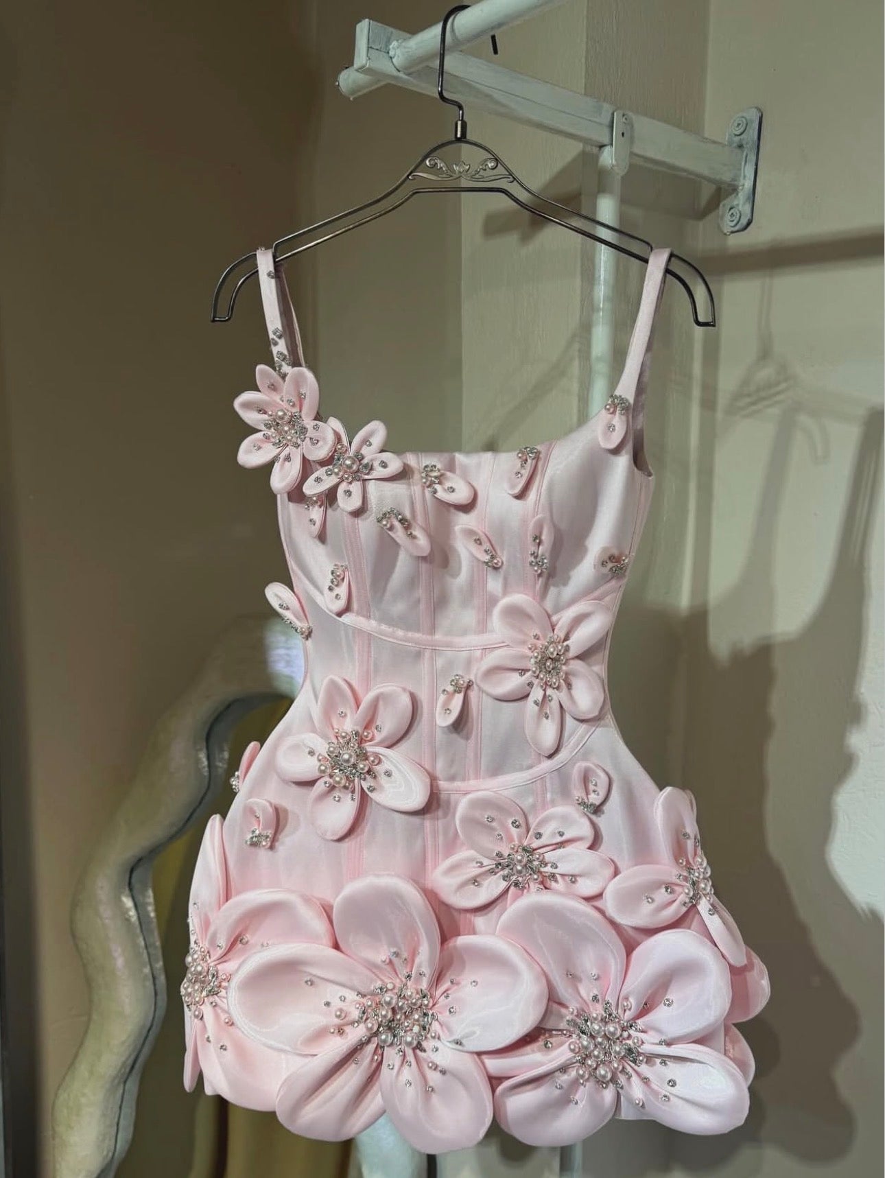 Crystal Bloom Mini Dress