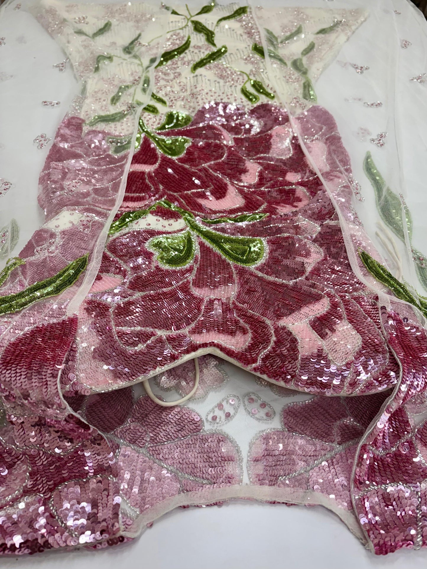 Rose Glimmer Cape Dress