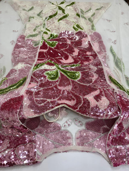 Rose Glimmer Cape Dress