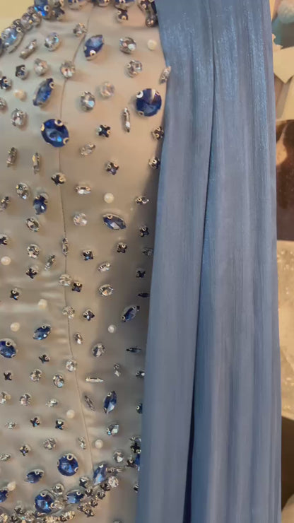 Ice-blue gown