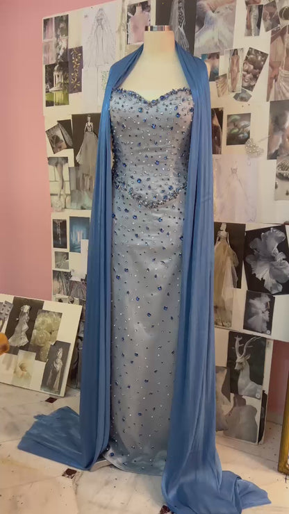 Ice-blue gown